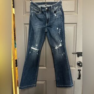 Judy Blue Women’s Dark Blue Distressed Bootcut Jeans